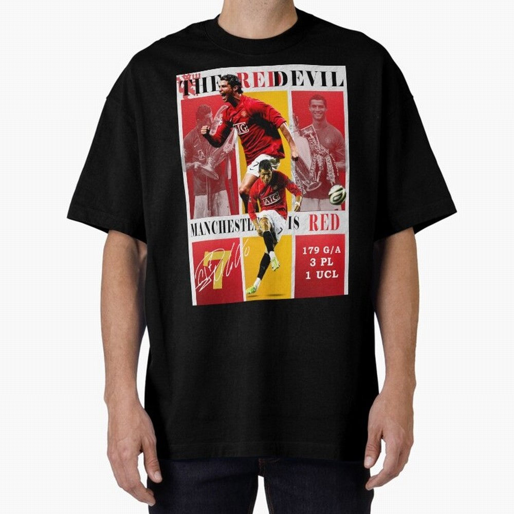 Cristiano Ronaldo 2008 Manchester United Poster Oversized T-Shirt Spotlight FIFA World Cup 2026 Group Stage with Haaland, Netherlands Energy, Retro Football Energy, Iconic Rivalries, Trophy Chase Drama and Stadium Atmosphere; Built for Supporters