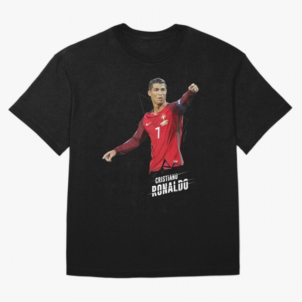 Ronaldo Cristiano Ronaldo Lowpoly Art Oversized T-Shirt Join FIFA World Cup 2026 USA Canada Mexico Highlighting Mbappe, France Energy, Soccer Culture, Superstar Moments, National Team Dreams and Competitive Fire; Built for Supporters Chasing Trophy