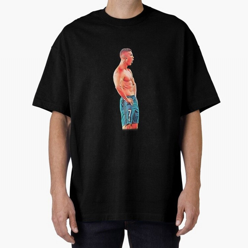 what a celebration by cristiano ronaldo Oversized T-Shirt Follow the Final Road of FIFA World Cup 2026 Highlighting Messi, Argentina, France and Brazil Energy, Sports Nostalgia, International Competition, Famous Players and Unforgettable Victories;