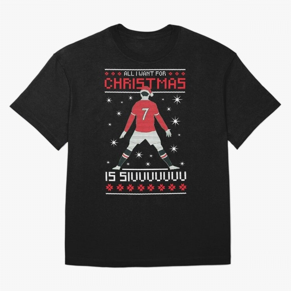 ALL I WANT FOR CHRISTMAS IS SIU Oversized T-Shirt Feel the Roar of FIFA World Cup 2026 USA Canada Mexico Spirit, Connected to England, France and Netherlands, Cristiano Ronaldo, Match Day Excitement, Supporter Culture, Golden Goals and Global