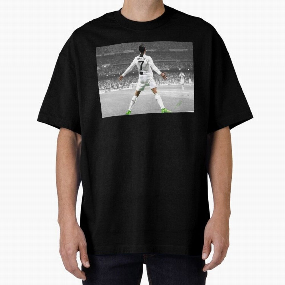 Cristiano Ronaldo Oversized T-Shirt Live the Energy of FIFA World Cup 2026 Spirit, Capturing Argentina, France and Brazil, Neymar, Retro Football Energy, Iconic Rivalries, Trophy Chase Drama and Stadium Atmosphere; Perfect for People Who Love