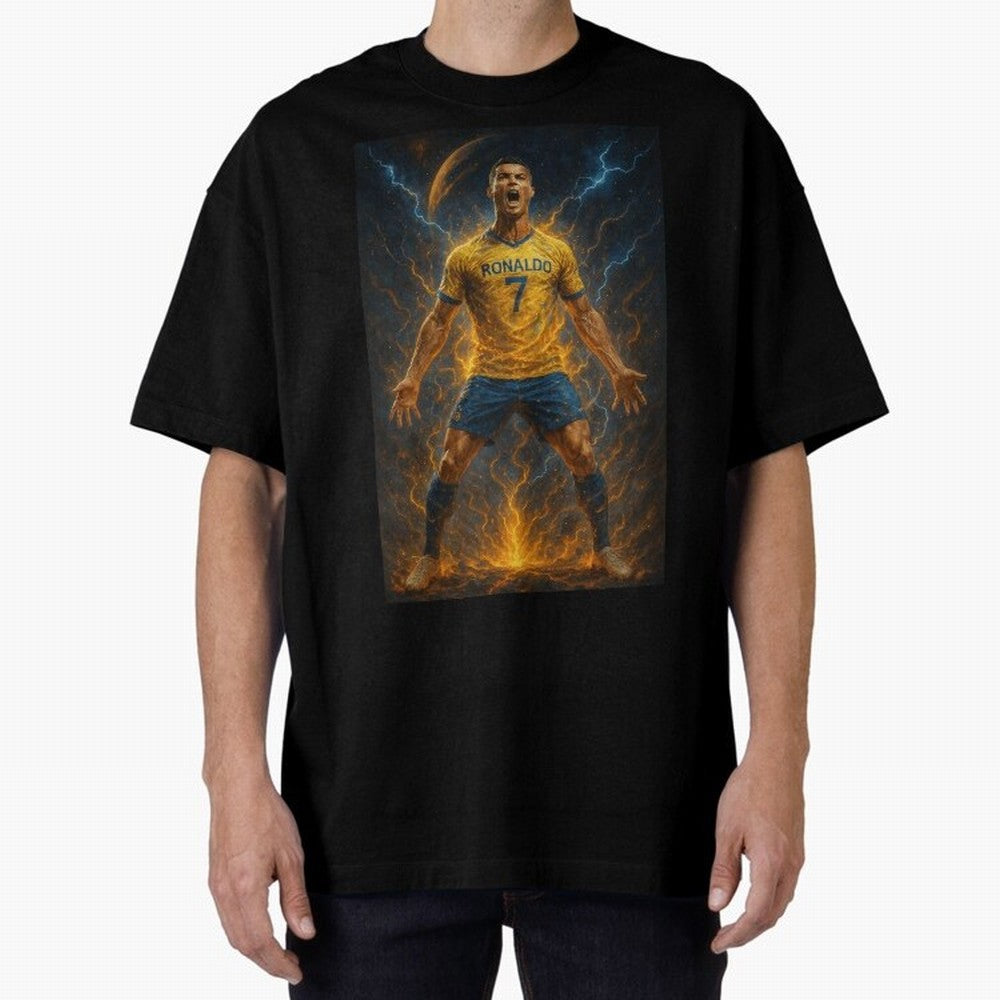 Cristiano Ronaldo Oversized T-Shirt Show Your Tournament Heart for Match Day Hype around FIFA World Cup 2026 Group Stage, Mbappe, England and Germany, Classic Soccer Heritage, Championship Pressure, Fan Loyalty and International Pride; Built for