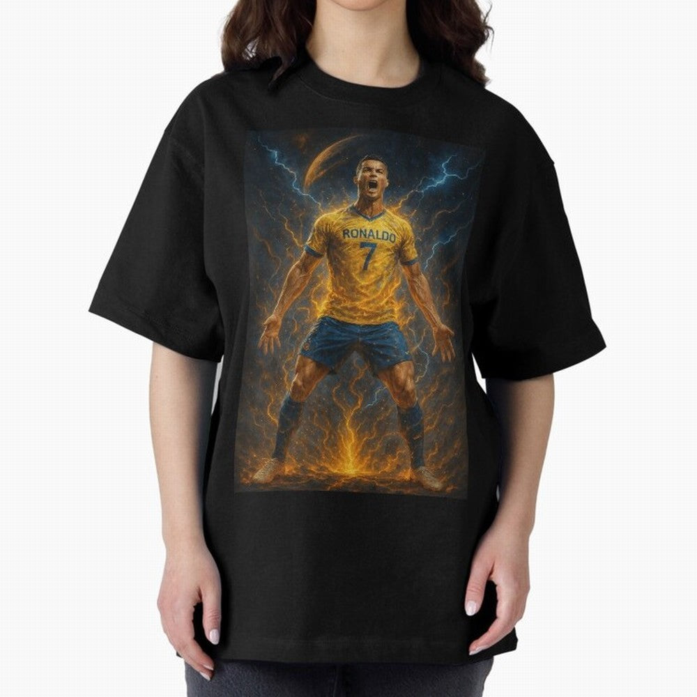 Cristiano Ronaldo Oversized T-Shirt Show Your Tournament Heart for Match Day Hype around FIFA World Cup 2026 Group Stage, Mbappe, England and Germany, Classic Soccer Heritage, Championship Pressure, Fan Loyalty and International Pride; Built for