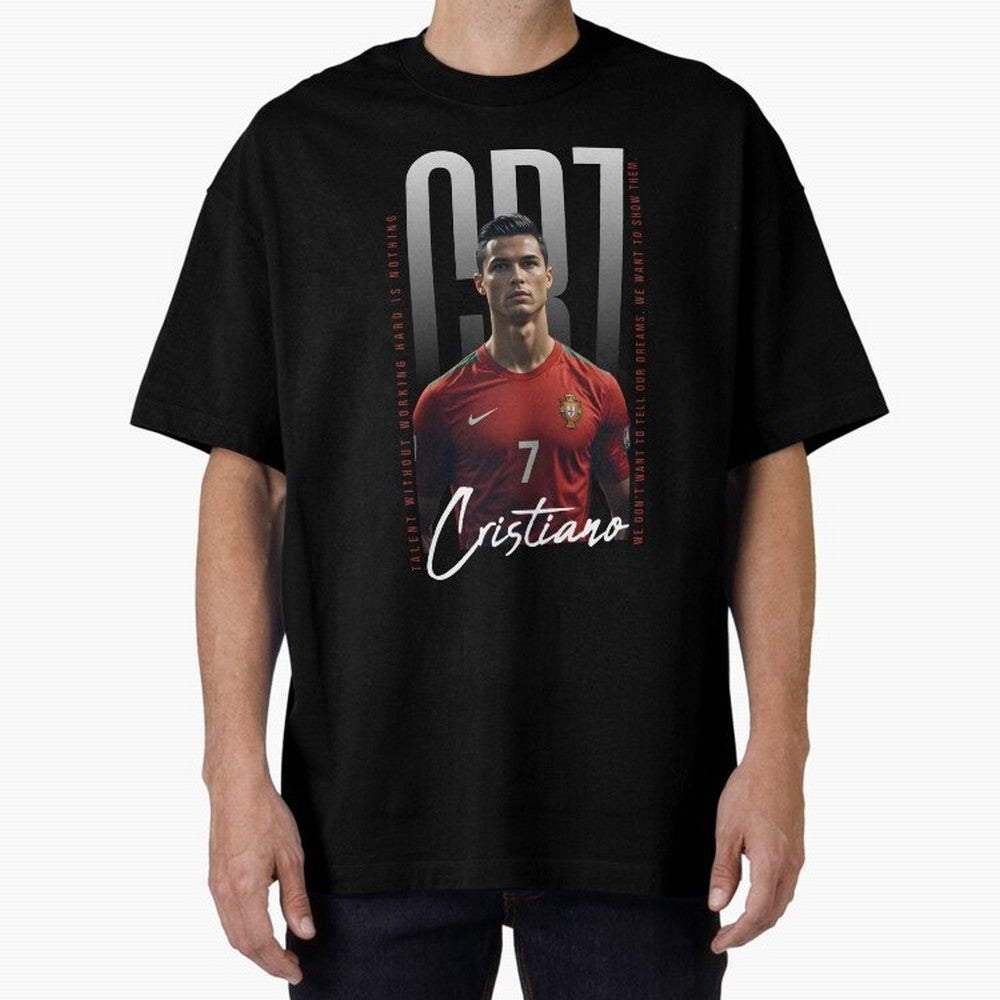 Cristiano Ronaldo Oversized T-Shirt Celebrate Classic Football Spirit in FIFA World Cup 2026 Built around Cristiano Ronaldo, Argentina and Brazil Energy, Vintage Soccer Flavor, Modern Football Stars, National Flags and Final Night Emotion; Great