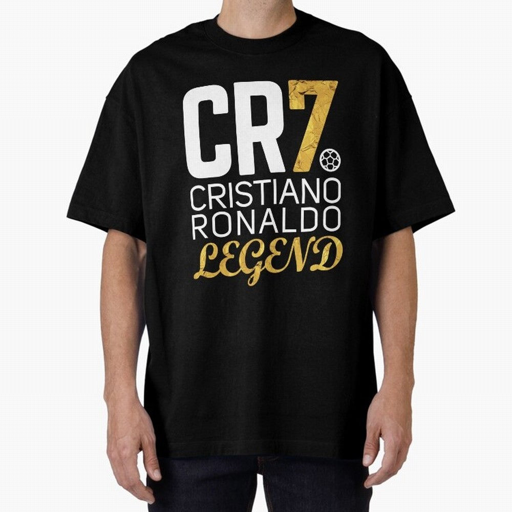 CR7 legend gold Oversized T-Shirt Represent Football Lovers during FIFA World Cup 2026 USA Canada Mexico Spirit, Inspired by Portugal, CR7, Classic Soccer Heritage, Championship Pressure, Fan Loyalty and International Pride; Built for Supporters