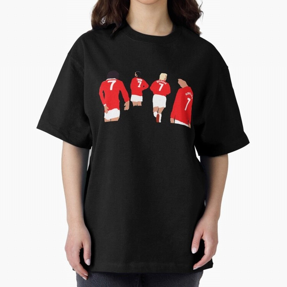 Manchester United Number 7 Legends Oversized T-Shirt Fuel Your Fan Pride for Global Football Passion for FIFA World Cup 2026, Featuring Messi and Cristiano Ronaldo, France, Football History, Final Match Energy, Crowd Noise and Once in a Lifetime