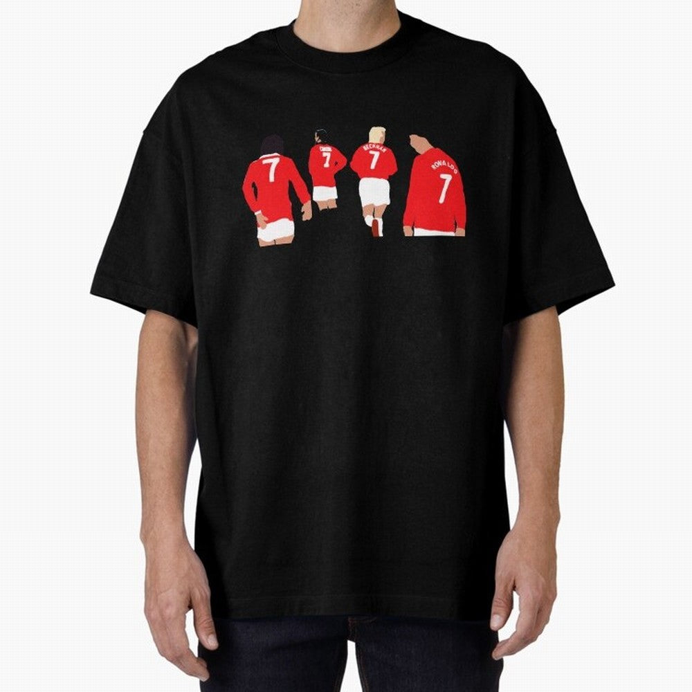 Manchester United Number 7 Legends Oversized T-Shirt Fuel Your Fan Pride for Global Football Passion for FIFA World Cup 2026, Featuring Messi and Cristiano Ronaldo, France, Football History, Final Match Energy, Crowd Noise and Once in a Lifetime