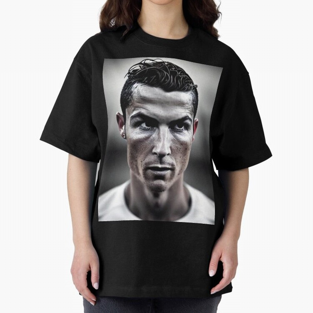 Cristiano Ronaldo Portrait Oversized T-Shirt Make Every Kick Count in FIFA World Cup 2026 for Fans of Haaland and Mbappe and Brazil, Bringing Champion Mindset, Group Stage Buzz, Knockout Tension and Passionate Fan Culture; Created for Match Day