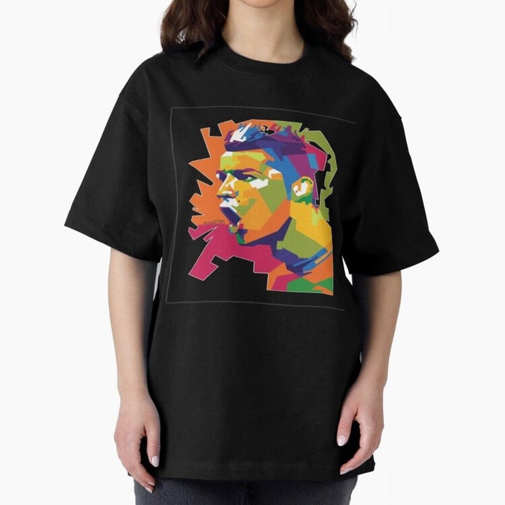 Ronaldo Cristiano Ronaldo pop potrait Oversized T-Shirt Show Up for the Glory of Global Football Passion for FIFA World Cup 2026 Group Stage, Celebrating Neymar, Germany, Football History, Final Match Energy, Crowd Noise and Once in a Lifetime
