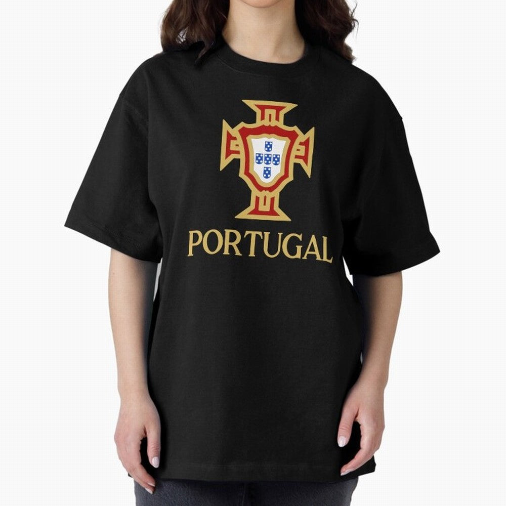 Portugal Gold Alt 3 Oversized T-Shirt Live the Energy of Global Football Passion for FIFA World Cup 2026 USA Canada Mexico, Filled with Mbappe and Neymar, Spain, Tournament Hype, Historic Matchups, Family Viewing Parties and Global Sports Pride;
