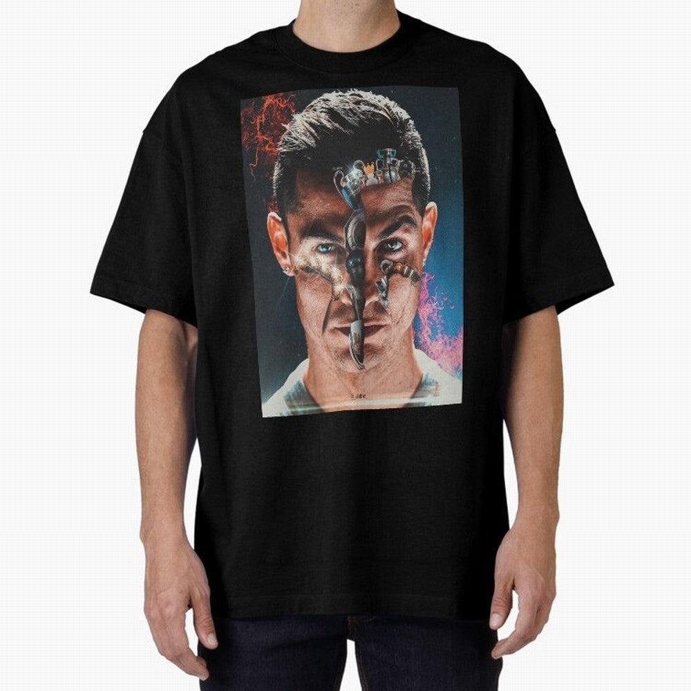 CR7 Career Titles+Ballon (x5) Oversized T-Shirt Keep the Match Day Mood of FIFA World Cup 2026 USA Canada Mexico for Fans of Neymar, Haaland and Cristiano Ronaldo and England and Germany, Bringing Fan Favorite Moments, National Team Passion, Big