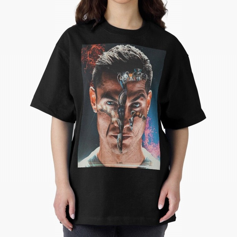 CR7 Career Titles+Ballon (x5) Oversized T-Shirt Keep the Match Day Mood of FIFA World Cup 2026 USA Canada Mexico for Fans of Neymar, Haaland and Cristiano Ronaldo and England and Germany, Bringing Fan Favorite Moments, National Team Passion, Big