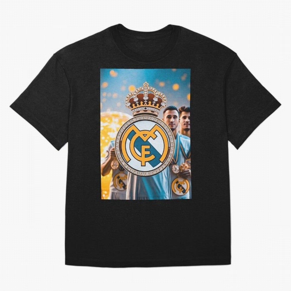 El Medall¨®n Del Real Madrid Oversized T-Shirt Elevate Global Football Passion for FIFA World Cup 2026 Group Stage, Made for Messi, England, France and Netherlands, Stadium Memories, Football Loyalty, International Chants and Championship