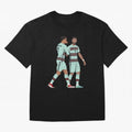 Cristiano Ronaldo & Bruno Fernandes Portugal Oversized T-Shirt Share the Excitement of Global Football Passion for FIFA World Cup 2026, Celebrating Neymar, Spain, Vintage Soccer Flavor, Modern Football Stars, National Flags and Final Night Emotion;
