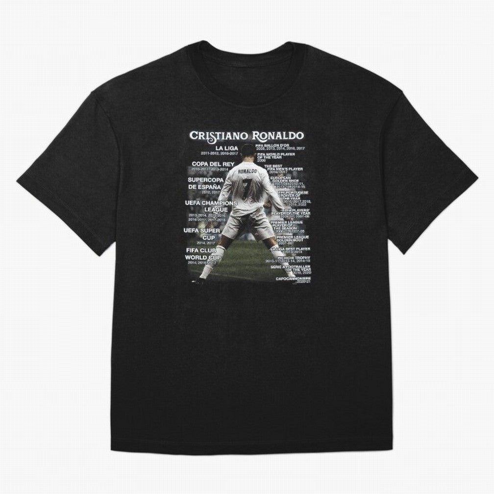 Cristiano Ronaldo Stats Oversized T-Shirt Represent the Passion of FIFA World Cup 2026 Group Stage with CR7 and Messi, Brazil, Portugal and Argentina Energy, Global Supporter Spirit, Legendary Goals, National Colors and Tournament Celebration;
