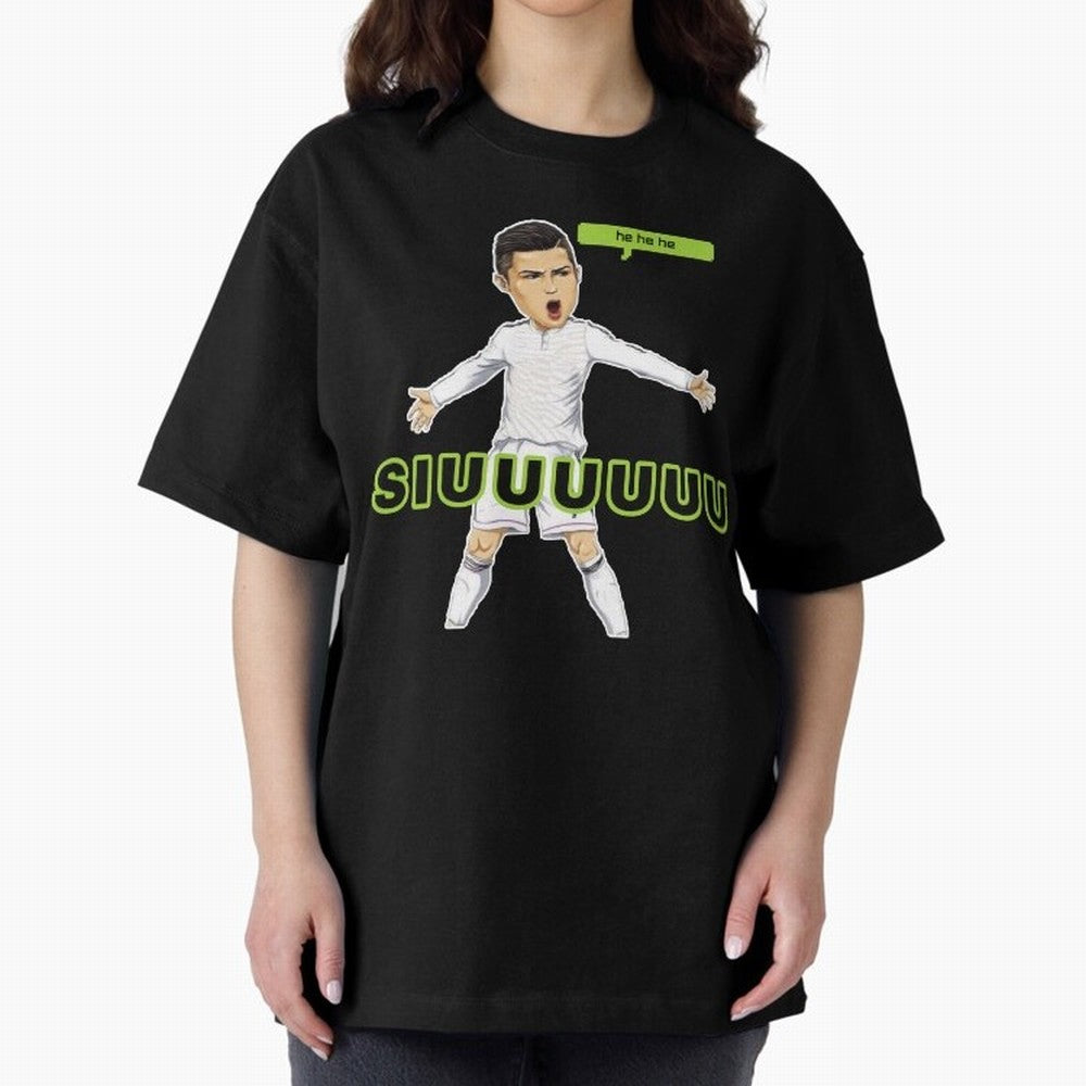 Hehehe SUIII Cristiano ronaldo Oversized T-Shirt Create FIFA World Cup 2026 Capturing Haaland and Mbappe, Argentina, France and Brazil Energy, Worldwide Fan Energy, Dramatic Goals, Stadium Lights and Championship Celebrations; Perfect for Fans,