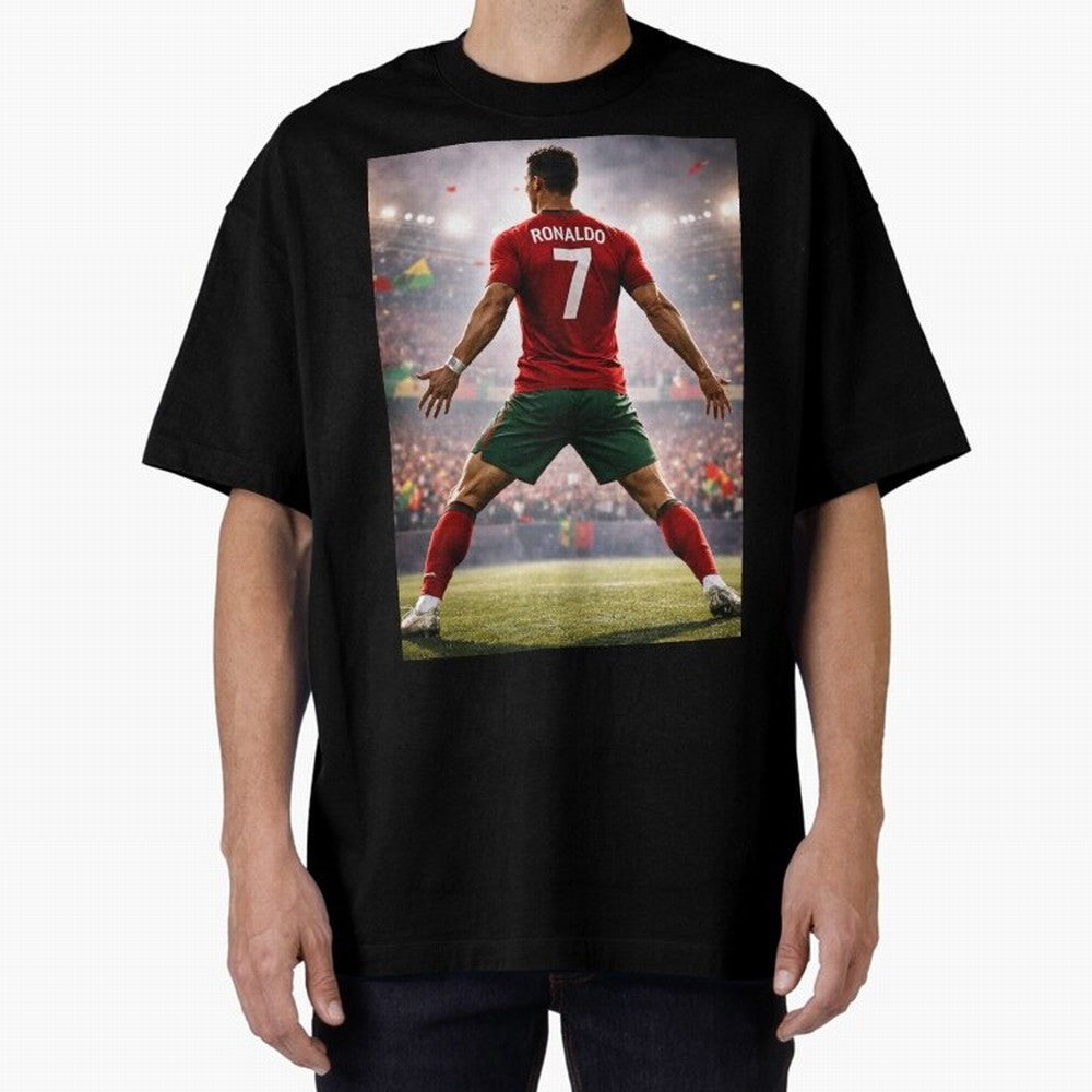 Cristiano Ronaldo Portuguese Legend Number Seven SIUUU Oversized T-Shirt Fuel FIFA World Cup 2026 Group Stage for Fans of CR7 and Argentina and Brazil, Bringing Worldwide Fan Energy, Dramatic Goals, Stadium Lights and Championship Celebrations;