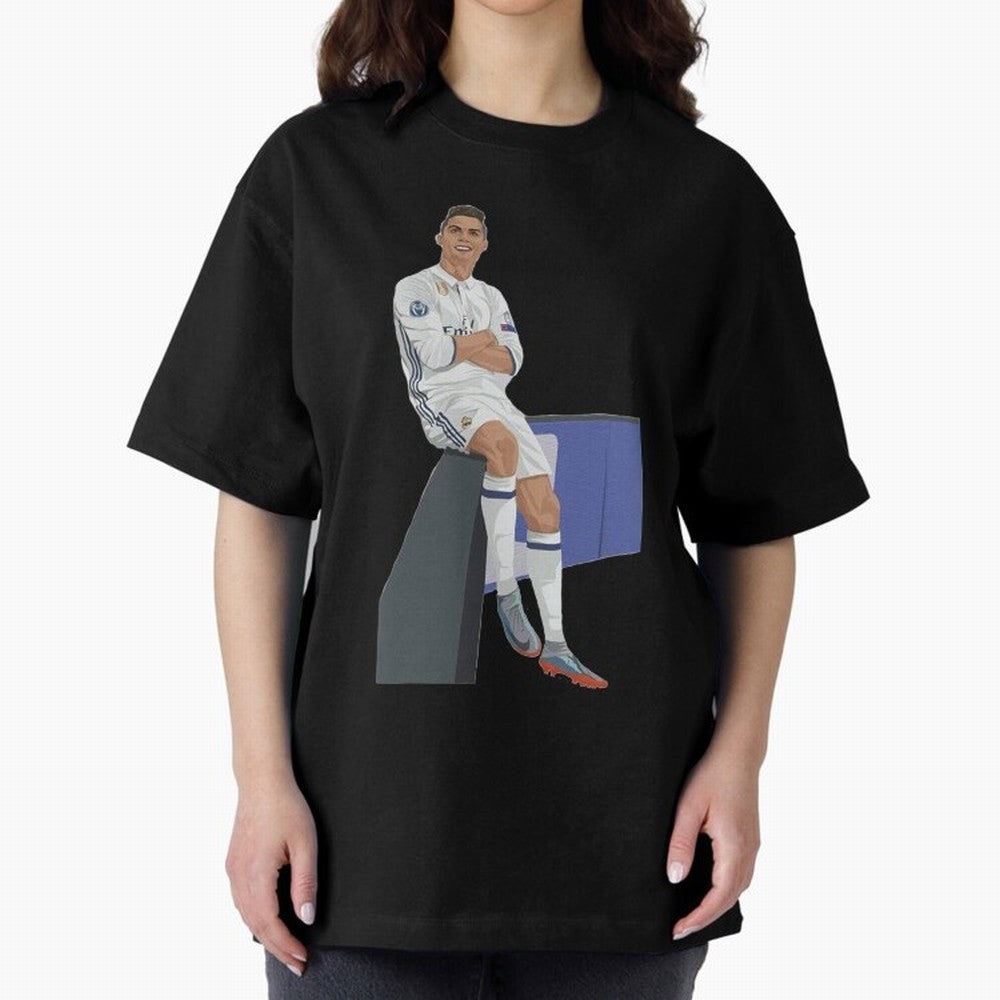 Cristiano Ronaldo Oversized T-Shirt Feel the Roar of FIFA World Cup 2026 USA Canada Mexico for Fans of Haaland and England, Bringing Worldwide Fan Energy, Dramatic Goals, Stadium Lights and Championship Celebrations; Great for Watch Parties, Sports