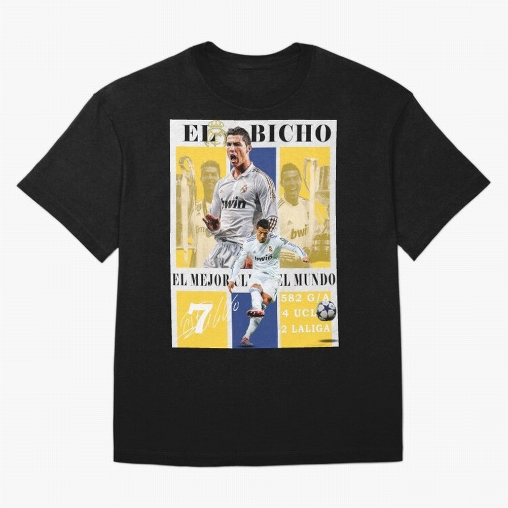 Cristiano Ronaldo Real Madrid Wall Art Oversized T-Shirt Create Match Day Hype around FIFA World Cup 2026 Group Stage, Messi, Germany, Goal Celebration Energy, Supporter Heritage, Football Icons and Worldwide Tournament Joy; Built for Supporters