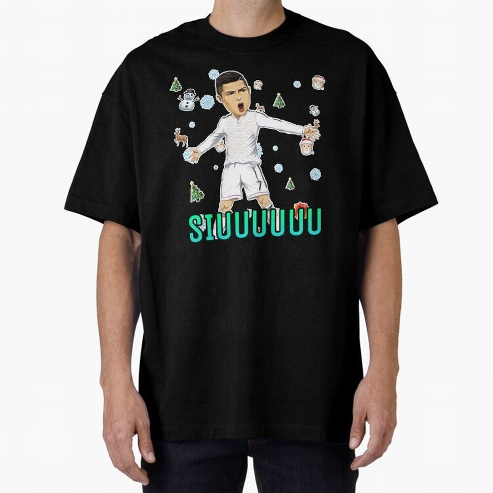 Siuuu christmas CR7 Oversized T-Shirt Live for the Drama of FIFA World Cup 2026 Built around Messi, CR7 and Mbappe, France Energy, Football Festival Excitement, Trophy Ambitions, Country Rivalries and Star Player Buzz; Great for Supporters Who Love