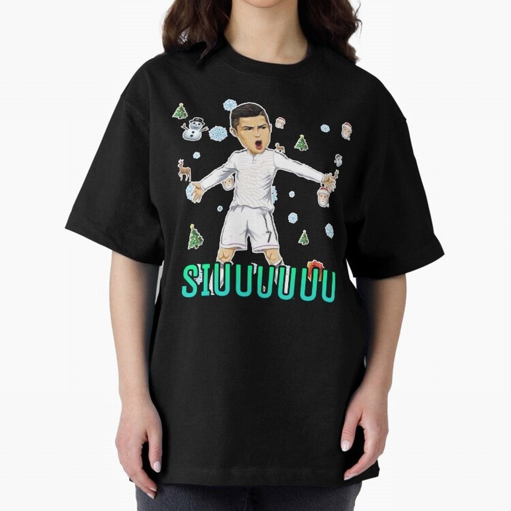 Siuuu christmas CR7 Oversized T-Shirt Live for the Drama of FIFA World Cup 2026 Built around Messi, CR7 and Mbappe, France Energy, Football Festival Excitement, Trophy Ambitions, Country Rivalries and Star Player Buzz; Great for Supporters Who Love