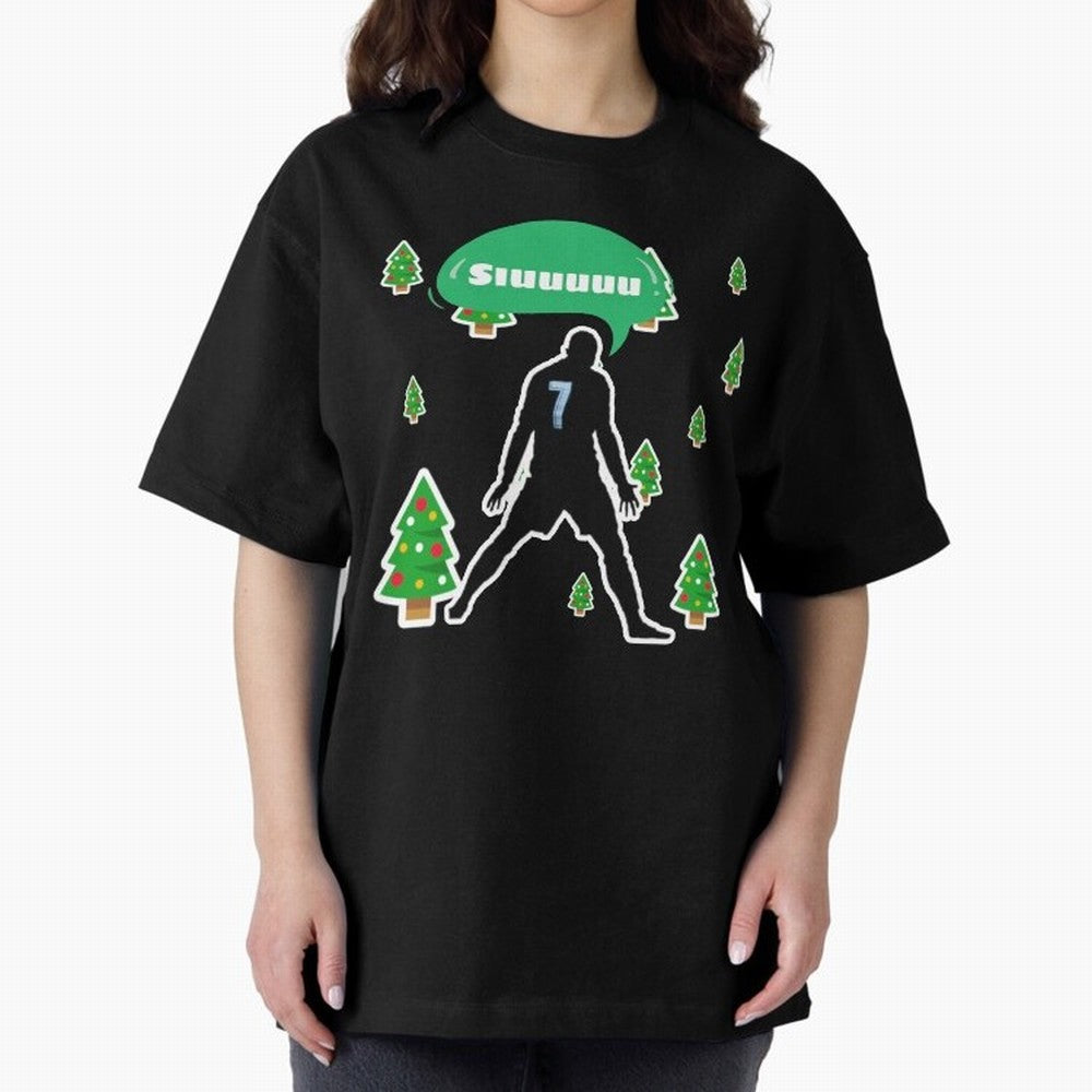 Christmas siuuu Cristiano ronaldo Oversized T-Shirt Bring Match Day Fire to FIFA World Cup 2026 Group Stage Spirit, Made for Spain, Haaland, Football Passion, Legendary Performances, Festival Vibes and Supporter Community; Ideal for Passionate Fans