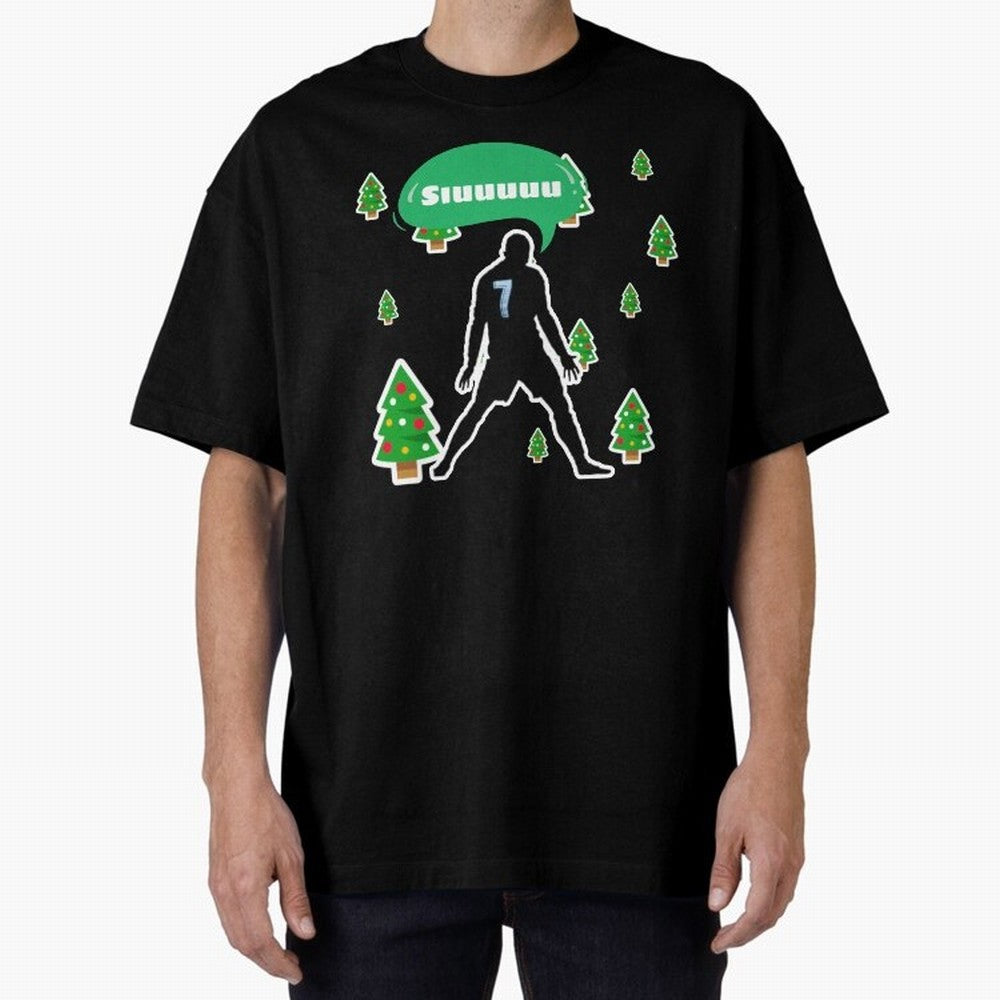 Christmas siuuu Cristiano ronaldo Oversized T-Shirt Bring Match Day Fire to FIFA World Cup 2026 Group Stage Spirit, Made for Spain, Haaland, Football Passion, Legendary Performances, Festival Vibes and Supporter Community; Ideal for Passionate Fans