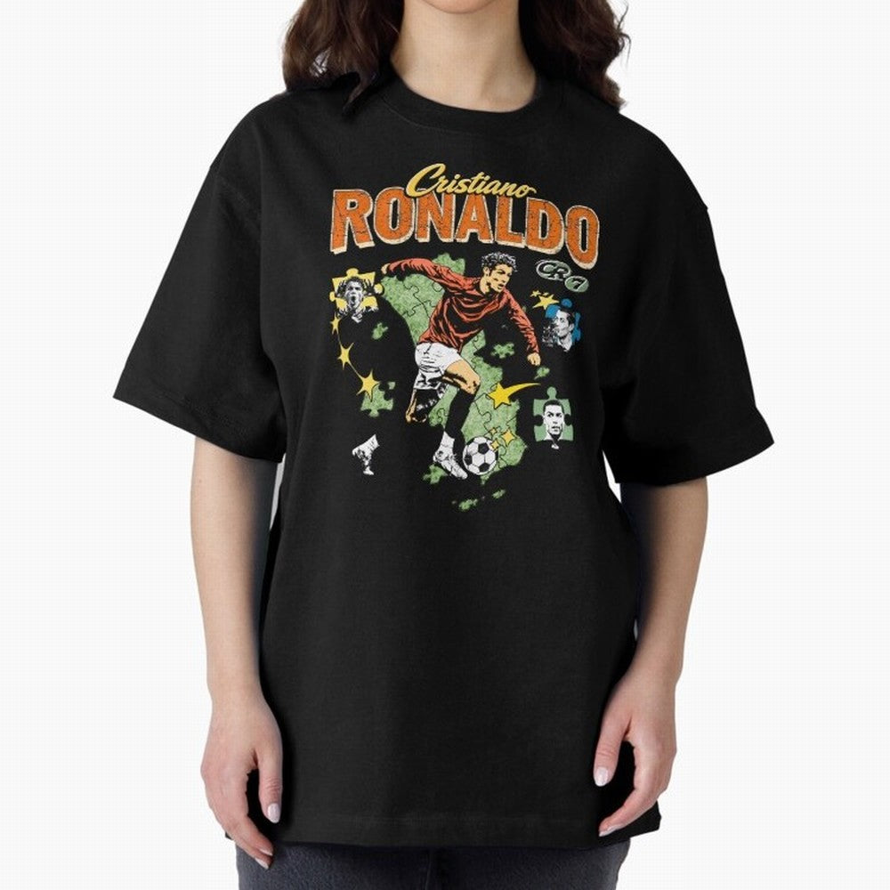 CR7 Cristiano Ronaldo Vintage Oversized T-Shirt Fuel FIFA World Cup 2026 Featuring Haaland and Mbappe, England and Germany Energy, Stadium Memories, Football Loyalty, International Chants and Championship Tradition; Ideal for Passionate Fans Who