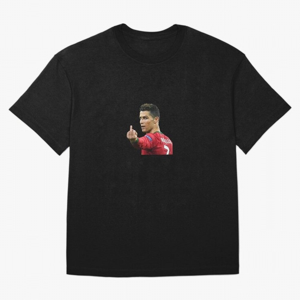 Cristiano ronaldo showing middle finger Oversized T-Shirt Show Passion for the Stars of Global Football Passion for FIFA World Cup 2026 Group Stage, Capturing CR7, Argentina and Brazil, Goal Celebration Energy, Supporter Heritage, Football Icons