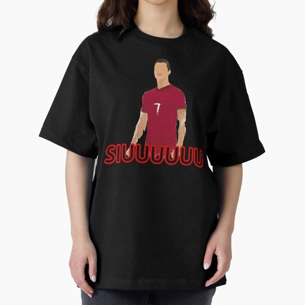 Siuuu Cristiano ronaldo goal Oversized T-Shirt Honor Football Greatness during FIFA World Cup 2026 for Fans of Messi, Neymar and Mbappe and Argentina, France and Brazil, Bringing Vintage Soccer Flavor, Modern Football Stars, National Flags and