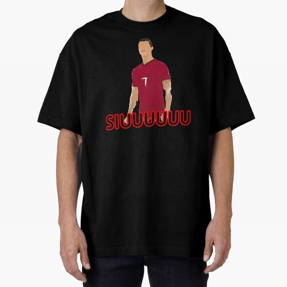 Siuuu Cristiano ronaldo goal Oversized T-Shirt Honor Football Greatness during FIFA World Cup 2026 for Fans of Messi, Neymar and Mbappe and Argentina, France and Brazil, Bringing Vintage Soccer Flavor, Modern Football Stars, National Flags and
