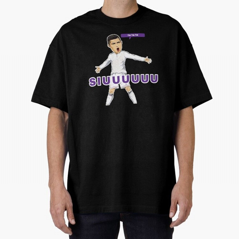 Hehehe siuuu Oversized T-Shirt Carry National Pride through FIFA World Cup 2026 USA Canada Mexico Spirit, Driven by Spain, Neymar, Haaland and Cristiano Ronaldo, Stadium Memories, Football Loyalty, International Chants and Championship Tradition;