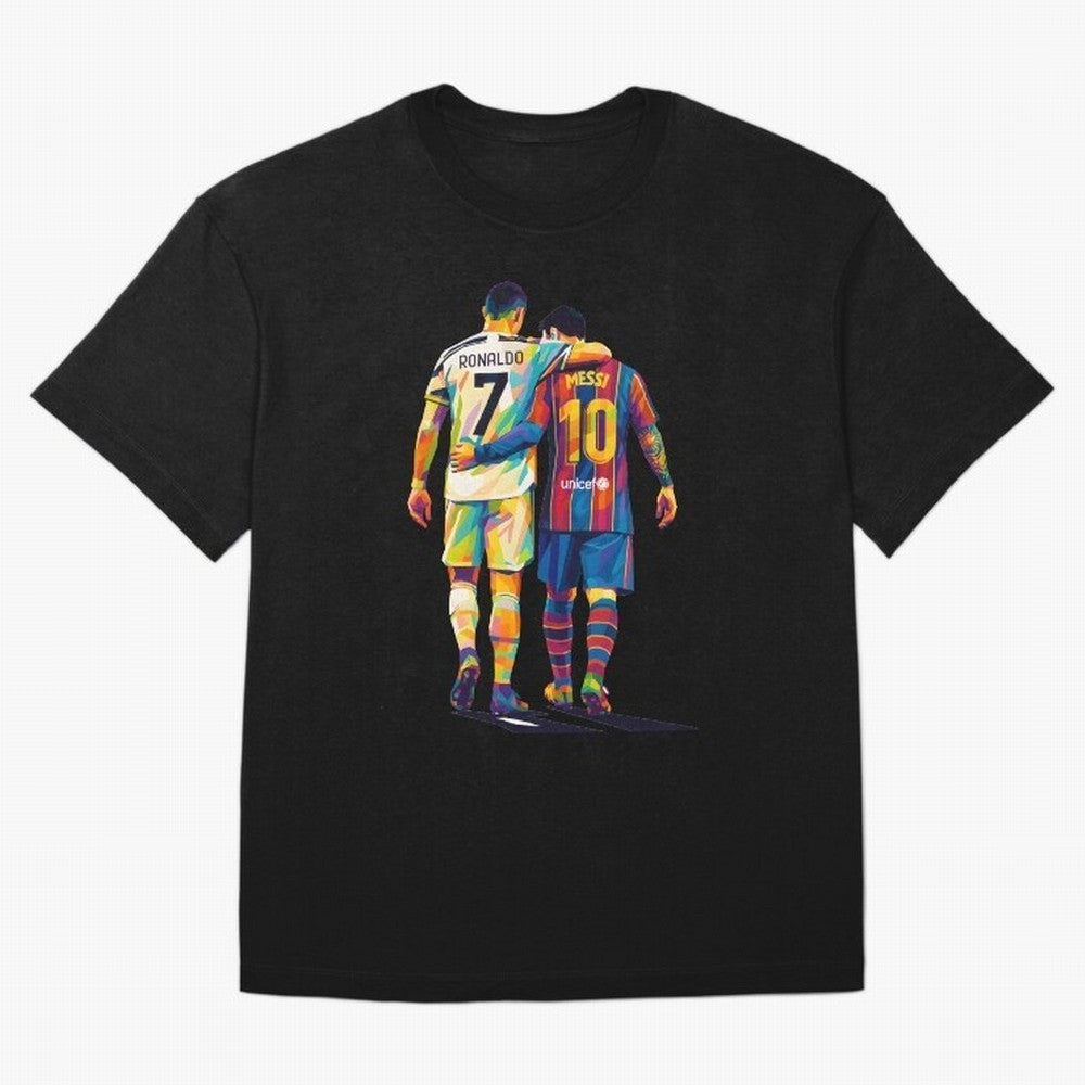 Cristiano Ronaldo & Messi Oversized T-Shirt Support FIFA World Cup 2026 Group Stage Filled with CR7, France and Portugal Energy, Football Festival Excitement, Trophy Ambitions, Country Rivalries and Star Player Buzz; Created for Match Day Parties,