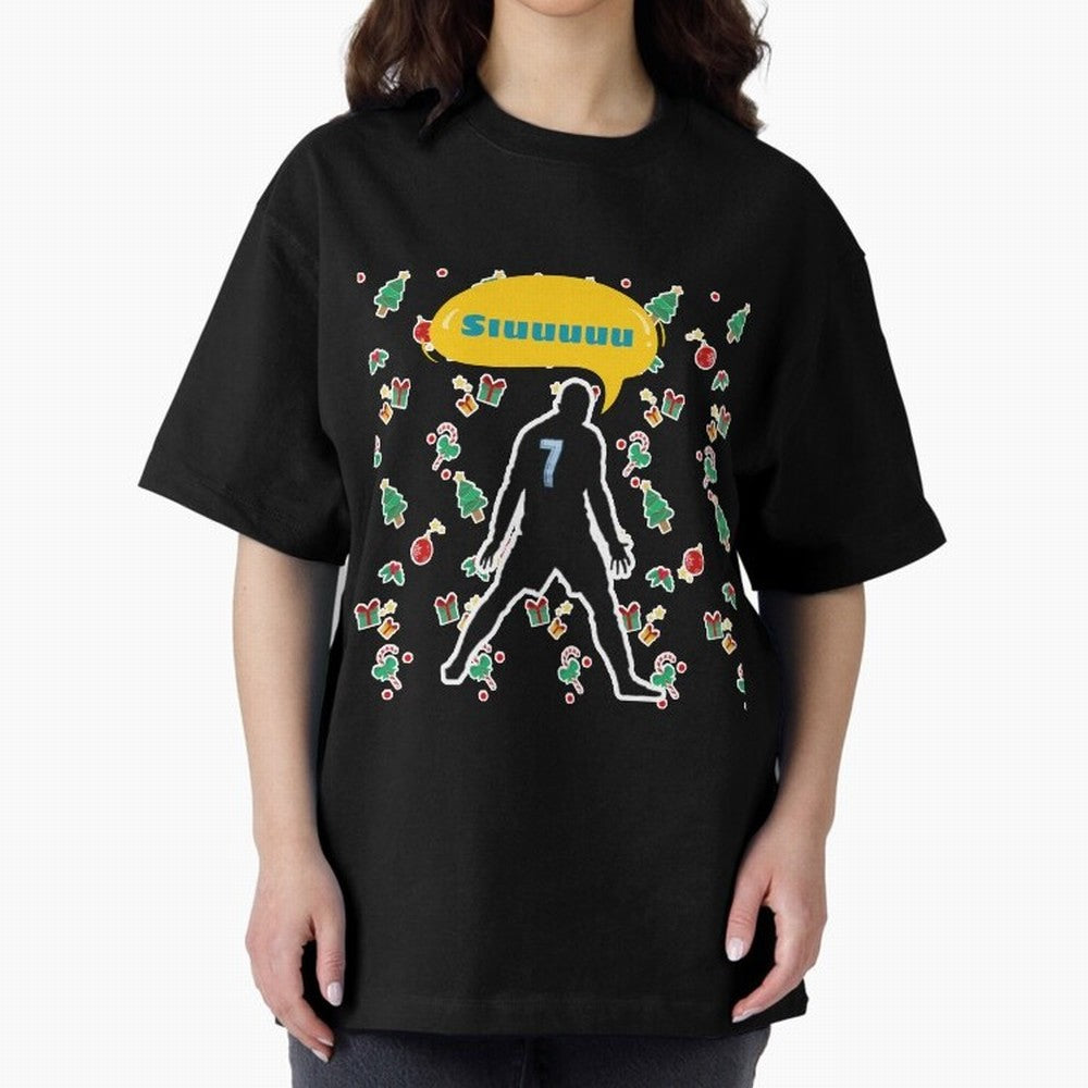 Siuuu christmas CR7 Oversized T-Shirt Represent Global Football Passion for FIFA World Cup 2026 USA Canada Mexico, Made for Messi, CR7 and Mbappe, Spain and Netherlands, Classic Soccer Heritage, Championship Pressure, Fan Loyalty and International