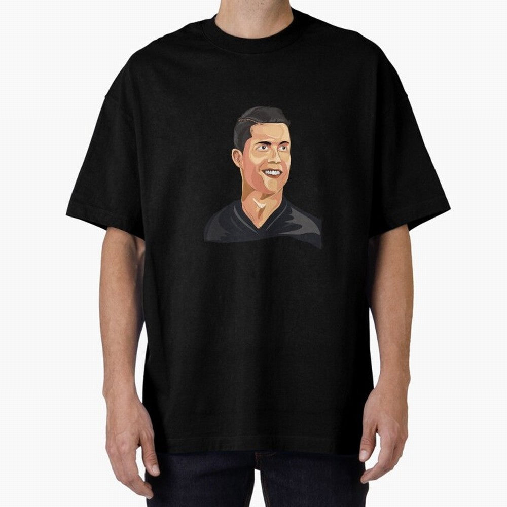 Cristiano Ronaldo Vector Art Graphics Design Oversized T-Shirt Bring Trophy Dreams to FIFA World Cup 2026 Group Stage Spirit, Featuring England, France and Netherlands, CR7 and Messi, Football Passion, Legendary Performances, Festival Vibes and