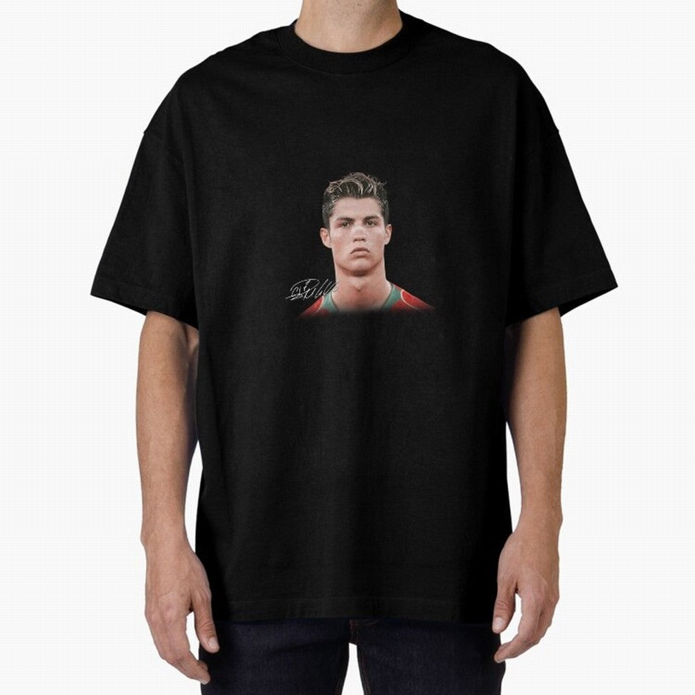 Cristiano Ronaldo Big Face Young Ronaldo Oversized T-Shirt Fuel the Hype around Match Day Hype around FIFA World Cup 2026 USA Canada Mexico, Messi and Cristiano Ronaldo, England and Germany, Classic Soccer Heritage, Championship Pressure, Fan