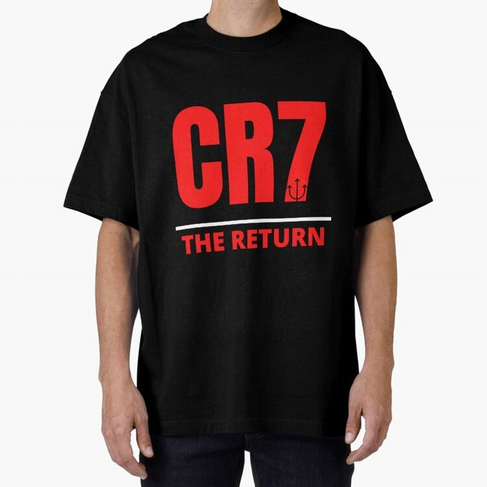 The Return of Cristiano Ronaldo to Manchester United - CR7 Oversized T-Shirt Mark the FIFA World Cup 2026 Group Stage Journey through Neymar, Haaland and Cristiano Ronaldo Highlights, Brazil, Portugal and Argentina Pride, Vintage Soccer Flavor,
