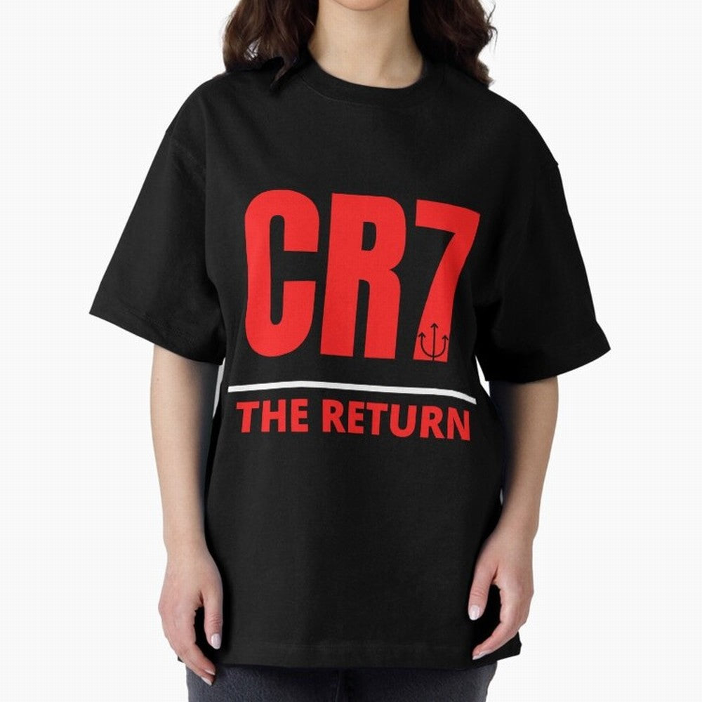 The Return of Cristiano Ronaldo to Manchester United - CR7 Oversized T-Shirt Mark the FIFA World Cup 2026 Group Stage Journey through Neymar, Haaland and Cristiano Ronaldo Highlights, Brazil, Portugal and Argentina Pride, Vintage Soccer Flavor,
