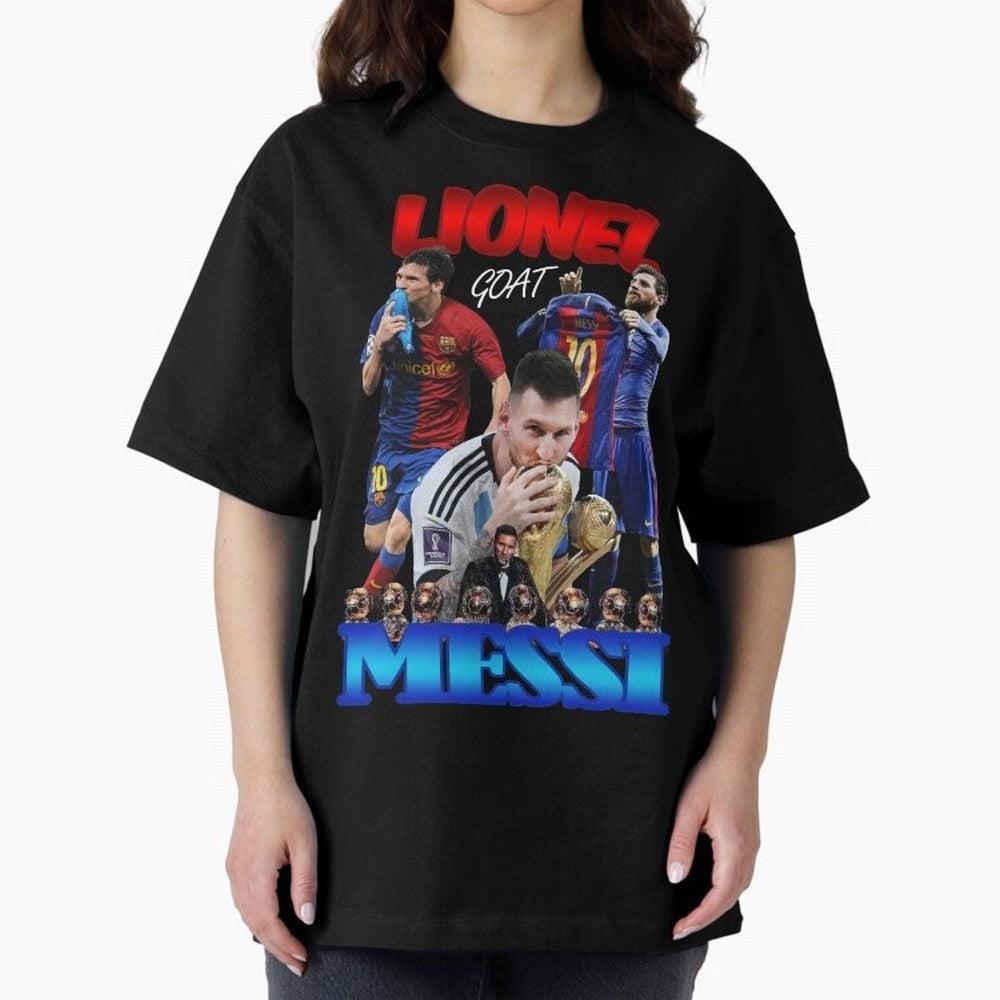 Lionel Messi GOAT: Barcelona & Argentina Oversized T-Shirt Celebrate Rivalries and Pride in the FIFA World Cup 2026 Journey through Mbappe Highlights, England Pride, Football Festival Excitement, Trophy Ambitions, Country Rivalries and Star Player