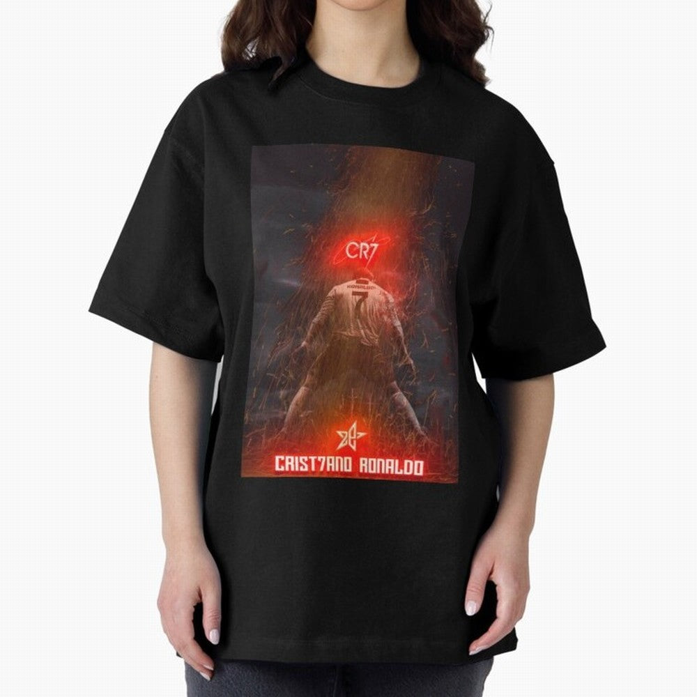 CR7 - CRISTIANO RONALDO Oversized T-Shirt Create FIFA World Cup 2026 Spirit, with Portugal, Messi, Neymar and Mbappe, Championship Spirit, Famous Goals, Roaring Crowds and International Football Unity; Perfect for Supporters Who Want Bold Football