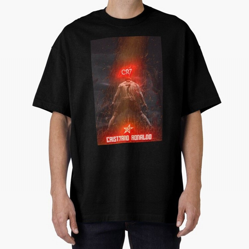CR7 - CRISTIANO RONALDO Oversized T-Shirt Create FIFA World Cup 2026 Spirit, with Portugal, Messi, Neymar and Mbappe, Championship Spirit, Famous Goals, Roaring Crowds and International Football Unity; Perfect for Supporters Who Want Bold Football