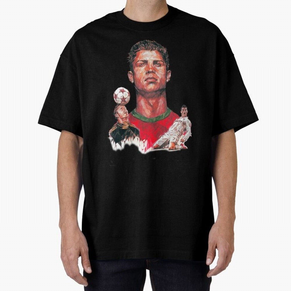 ronaldo Oversized T-Shirt Elevate Global Football Passion for FIFA World Cup 2026 Group Stage, Capturing Messi, CR7 and Mbappe, England, Championship Spirit, Famous Goals, Roaring Crowds and International Football Unity; Perfect for Fans,