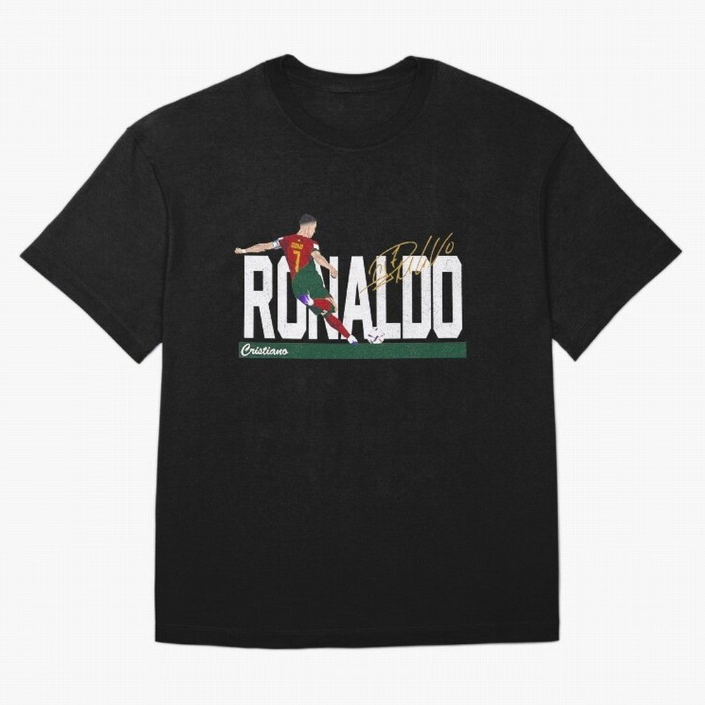 Cristiano Ronaldo Portugal Jersey -Last World Cup 2 Vintage Style Oversized T-Shirt Show Support during the FIFA World Cup 2026 USA Canada Mexico Journey through Neymar Highlights, England and Germany Pride, Match Day Excitement, Supporter Culture,
