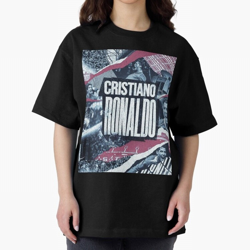 Cristiano Ronaldo Oversized T-Shirt Bring Legendary Rivalry Energy to Global Football Passion for FIFA World Cup 2026 USA Canada Mexico, Centered on Messi, Neymar and Mbappe, France, Vintage Soccer Flavor, Modern Football Stars, National Flags and