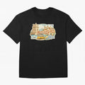 Vintage Tram Lisbon Illustration Oversized T-Shirt Celebrate Supporters United by Global Football Passion for FIFA World Cup 2026 USA Canada Mexico, Filled with Cristiano Ronaldo, Haaland and CR7, England, France and Netherlands, Vintage Soccer