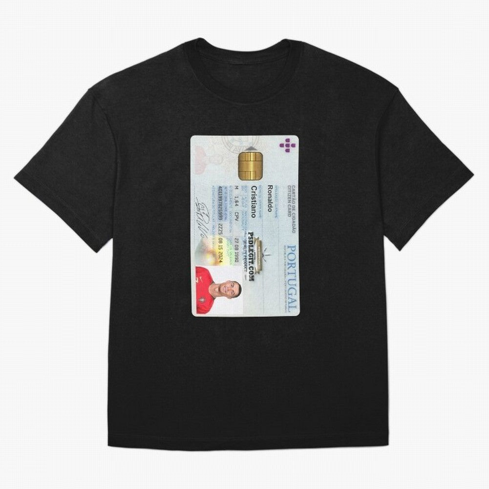 Cristiano Ronaldo CARD ID Oversized T-Shirt Celebrate Global Passion for FIFA World Cup 2026 Spirit, Made for Spain and Netherlands, Haaland, Classic Soccer Heritage, Championship Pressure, Fan Loyalty and International Pride; Great for Watch