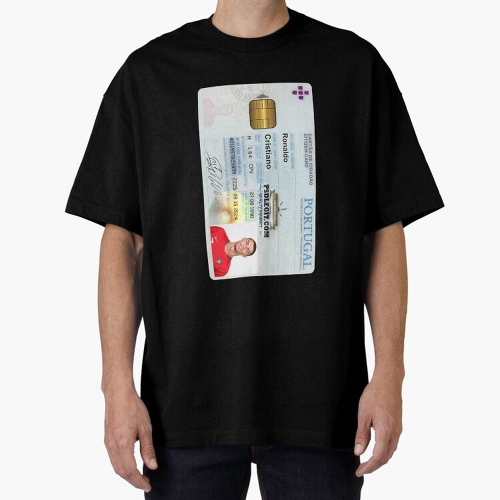 Cristiano Ronaldo CARD ID Oversized T-Shirt Celebrate Global Passion for FIFA World Cup 2026 Spirit, Made for Spain and Netherlands, Haaland, Classic Soccer Heritage, Championship Pressure, Fan Loyalty and International Pride; Great for Watch