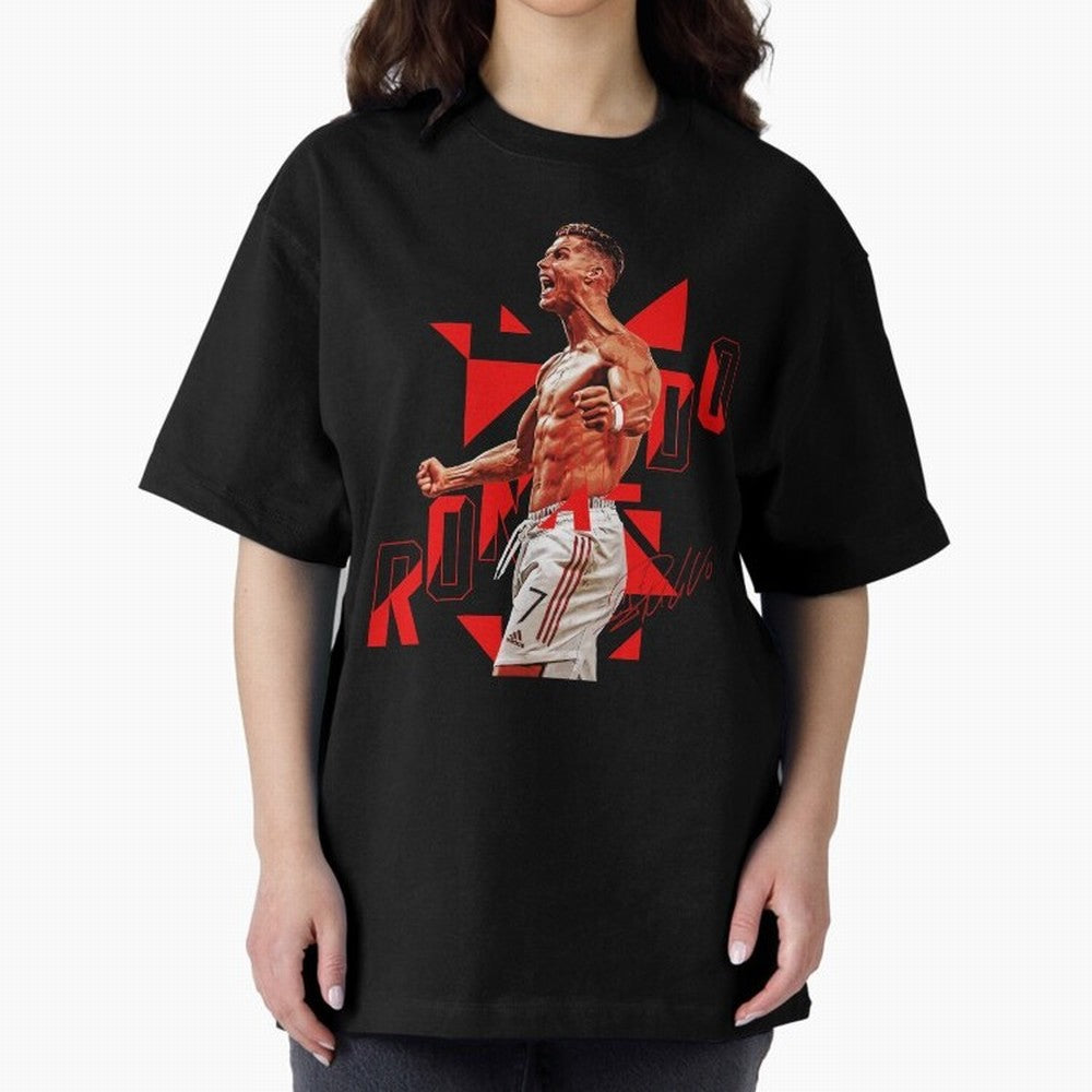 Cristiano Ronaldo Oversized T-Shirt Bring Retro Soccer Energy to Match Day Hype around FIFA World Cup 2026 USA Canada Mexico, Haaland, Argentina and Brazil, Tournament Hype, Historic Matchups, Family Viewing Parties and Global Sports Pride; Made