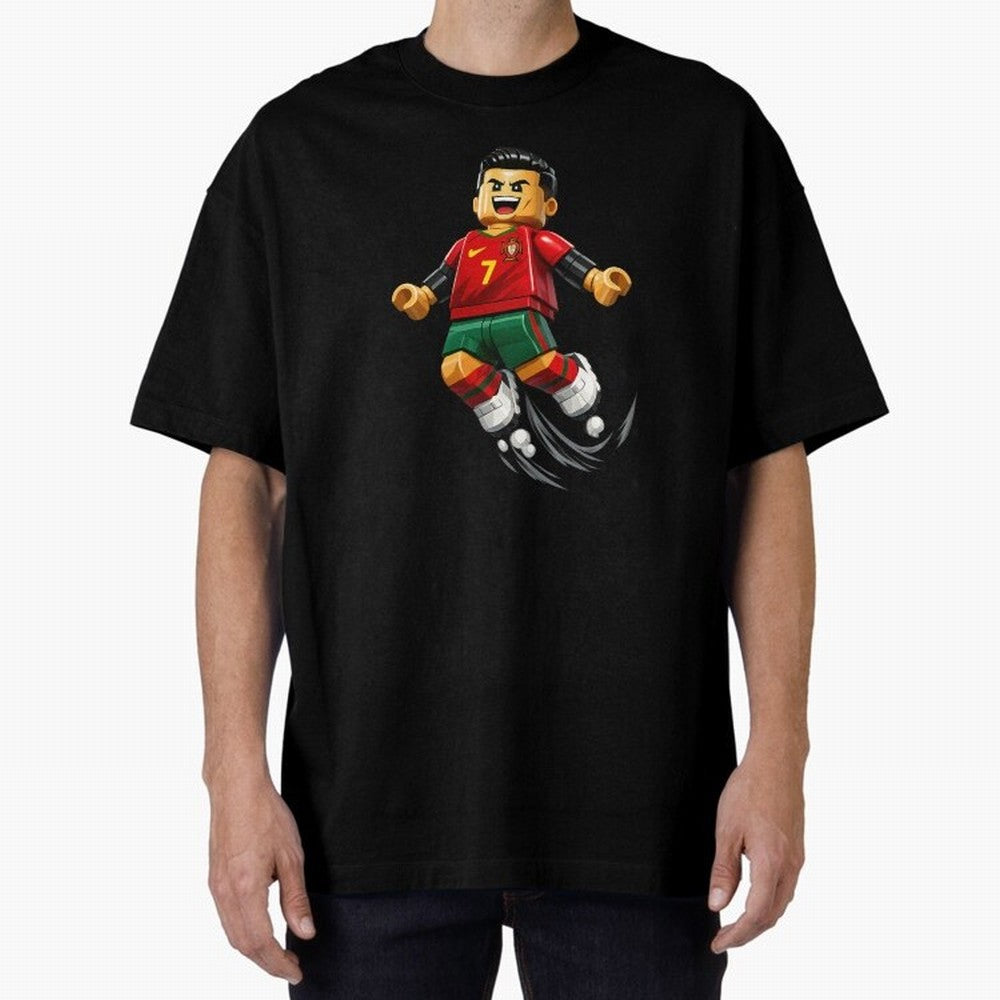 Cristiano Ronaldo. Siuuuuuu! Lego Mundial Oversized T-Shirt Support Your Favorite Stars during FIFA World Cup 2026 USA Canada Mexico Spirit, Driven by England and Germany, Messi and Cristiano Ronaldo, Retro Football Energy, Iconic Rivalries, Trophy
