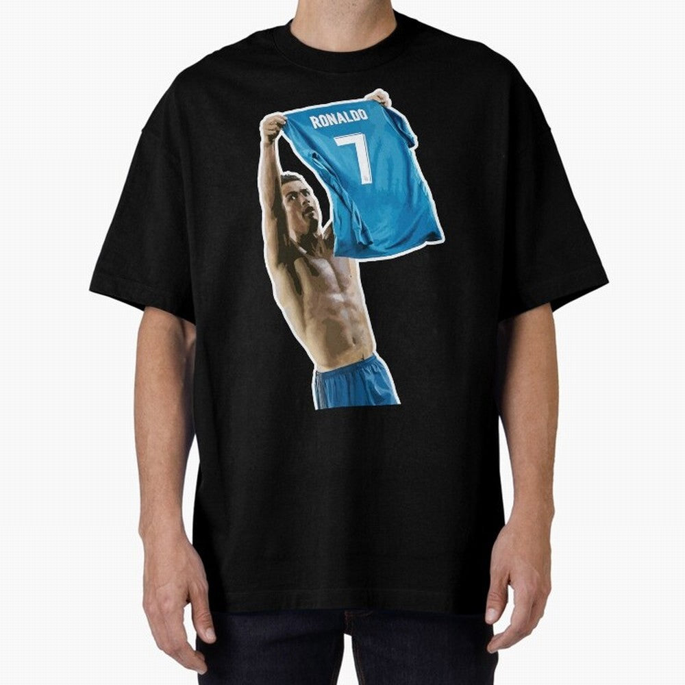 Cristiano Ronaldo Oversized T-Shirt Cheer through Every Moment of Global Football Passion for FIFA World Cup 2026 USA Canada Mexico, Capturing Neymar, Haaland and Cristiano Ronaldo, Spain and Netherlands, Sports Nostalgia, International